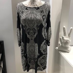 Black and white paisley dress by INC